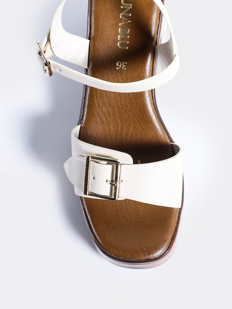 LUNA BLU Ivory Buckle Sandals