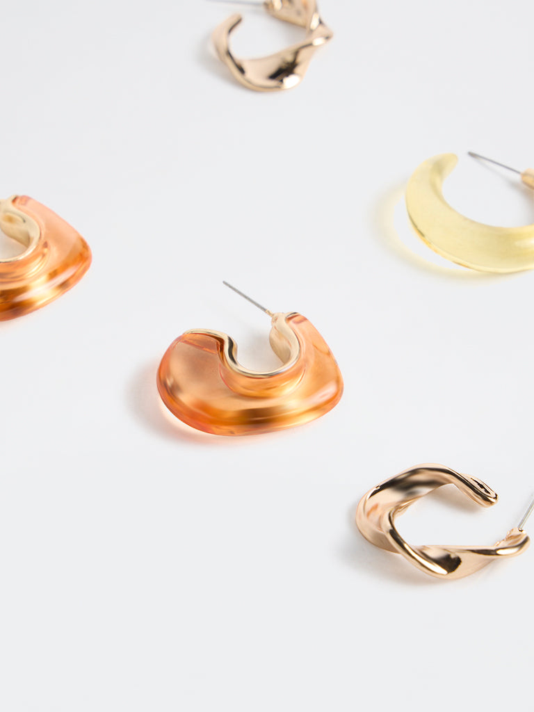 Westside Accessories Multi Color Hoop Earrings - Pack of 3