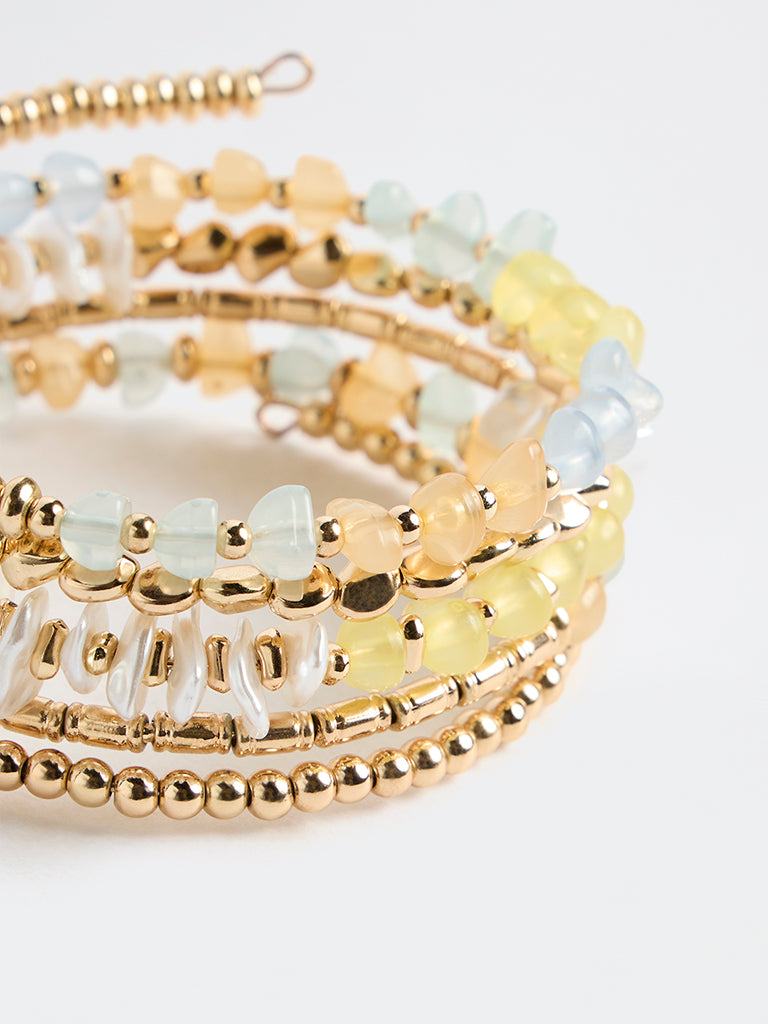 Westside Accessories Multi Color Beaded Coil Bracelet