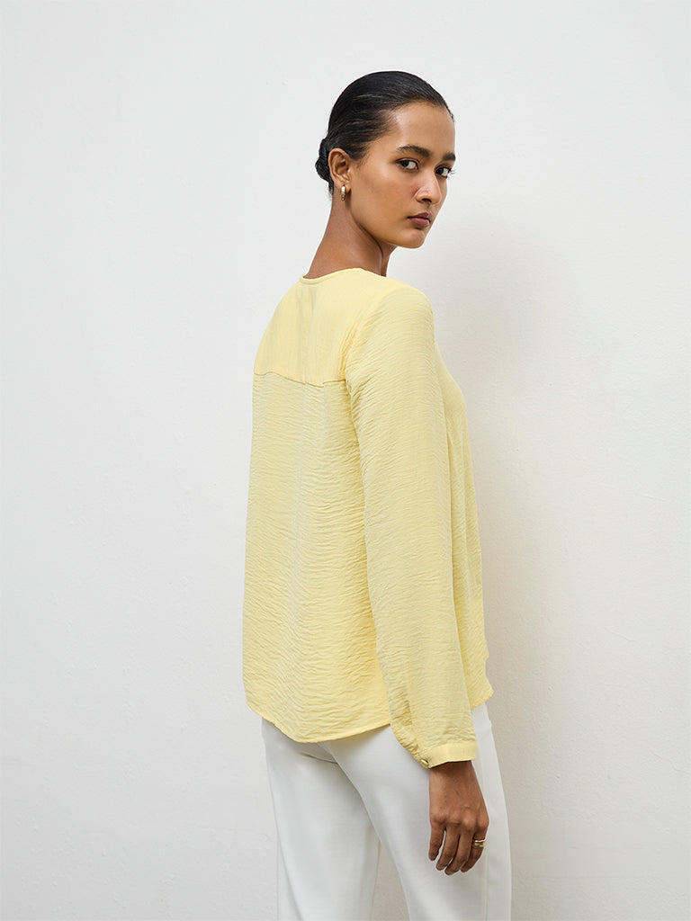 Wardrobe Yellow Crinkle-Textured Blouse
