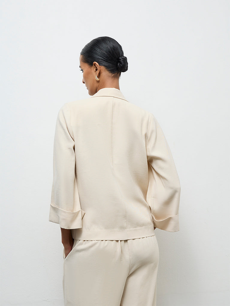 Wardrobe Cream Solid Blazer