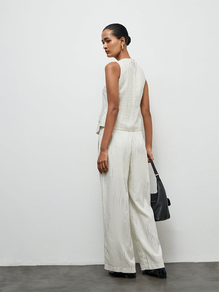 Wardrobe Off-White Striped High-Rise Trousers