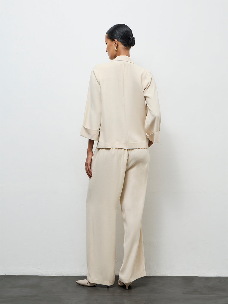 Wardrobe Cream High-Rise Trousers