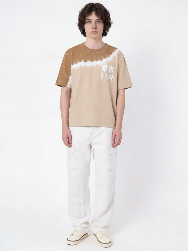 Buy Boys Taupe Tie Dye Tokyo Drift Printed Regular Fit T-Shirt