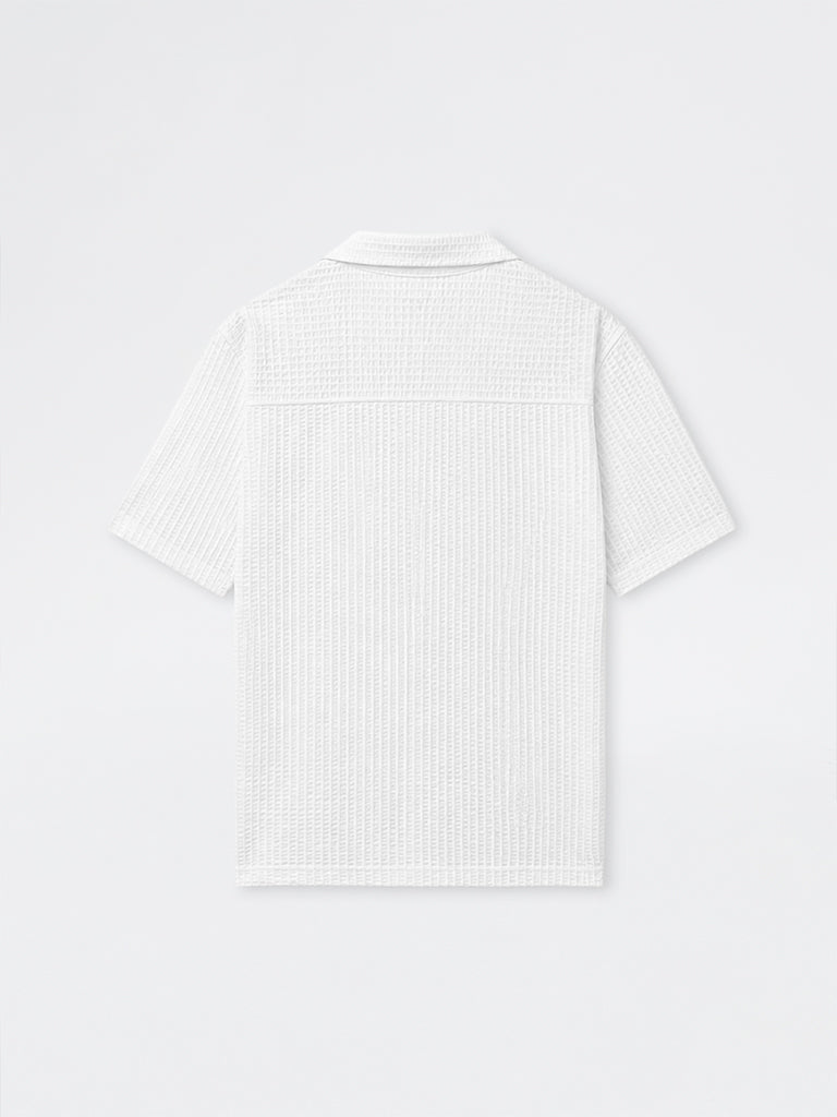 WES Casuals Off-White Solid Relaxed-Fit T-Shirt