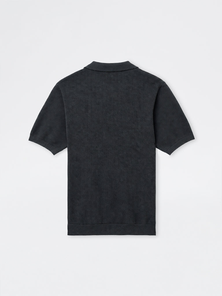 WES Casuals Olive Knit-Textured Relaxed-Fit Cotton T-Shirt