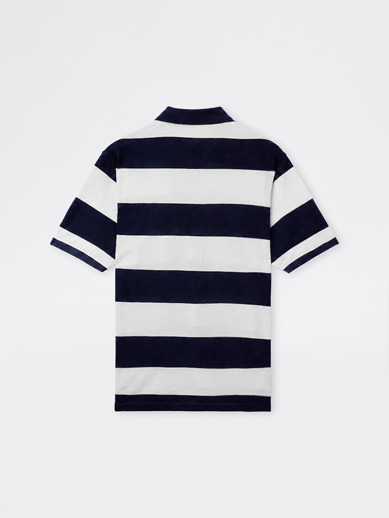 WES Casuals Navy Relaxed-Fit Quarter-Zip Polo T-Shirt