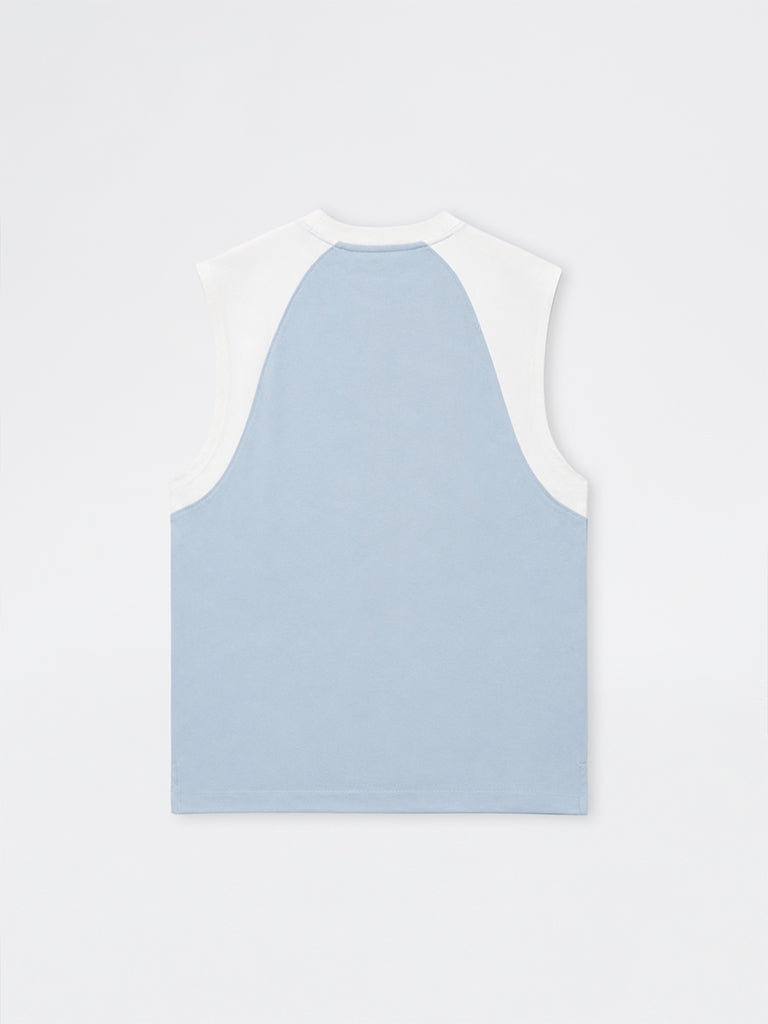 Nuoflexx Blue Color-Block Relaxed-Fit Cotton-Blend T-Shirt