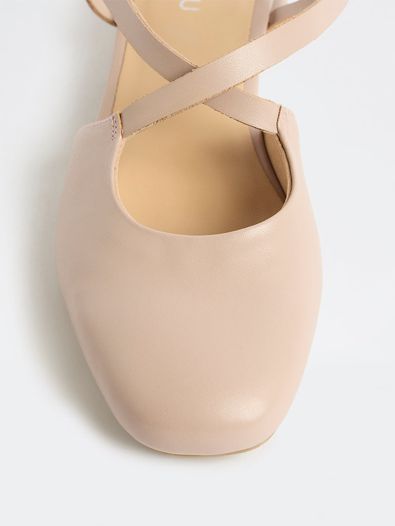 LUNA BLU Blush Pink Slingback Mules