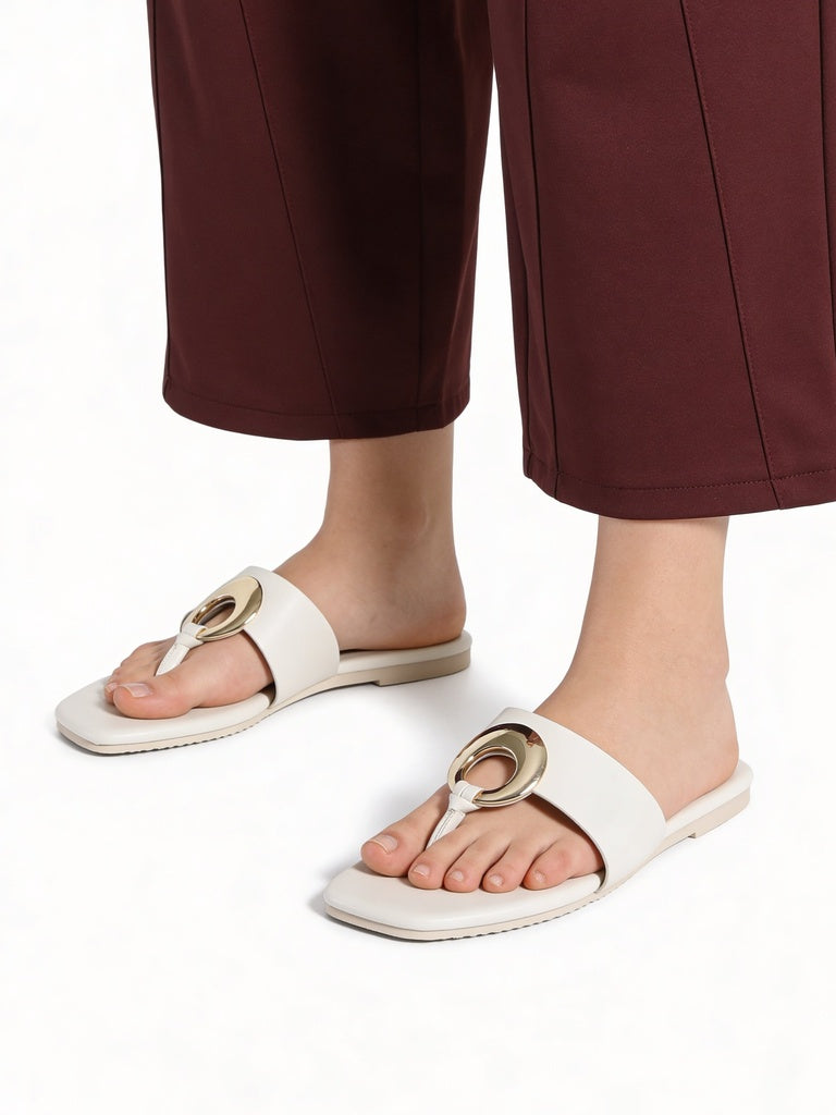 LUNA BLU Ivory Thong Sandals