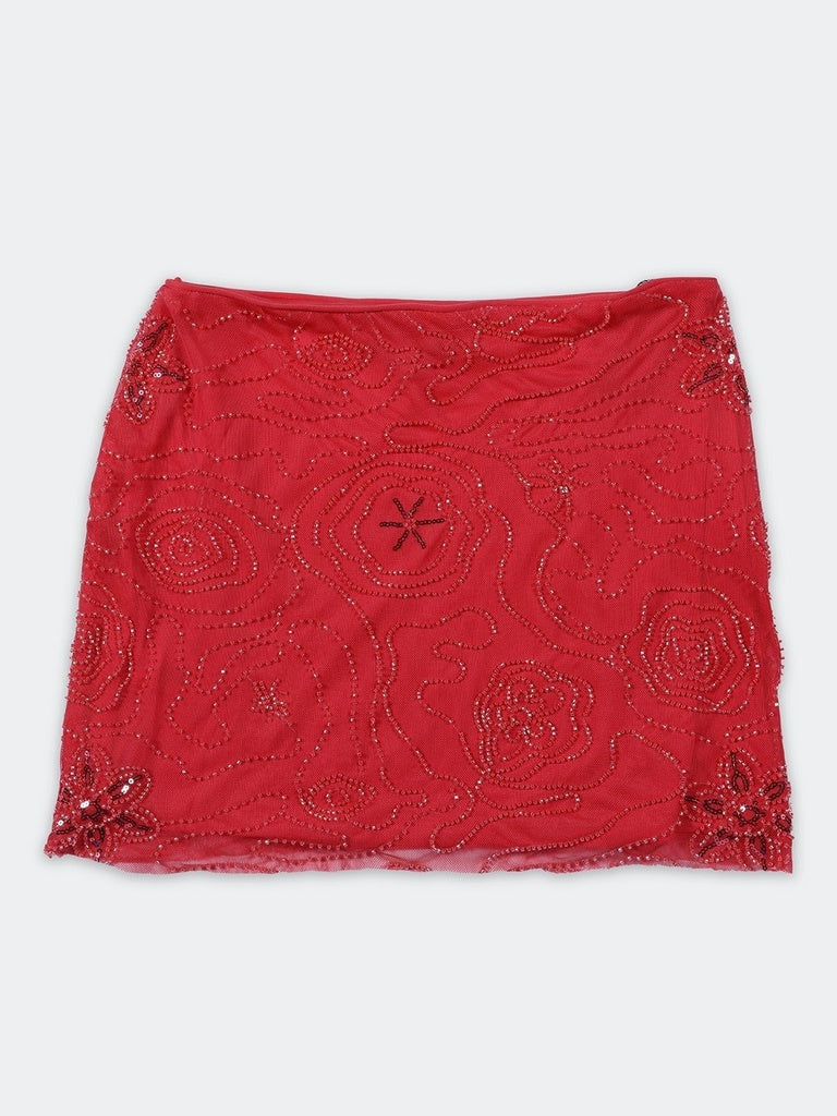 Nuon Coral Embellished High-Rise Mini Skirt