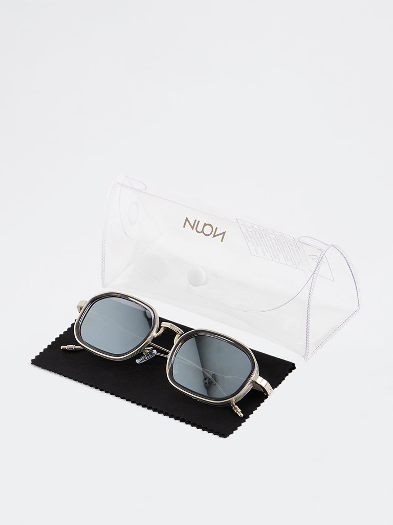 Westside Accessories Silver Rectangular Sunglasses - Comes with a Pouch and Cleaning Cloth