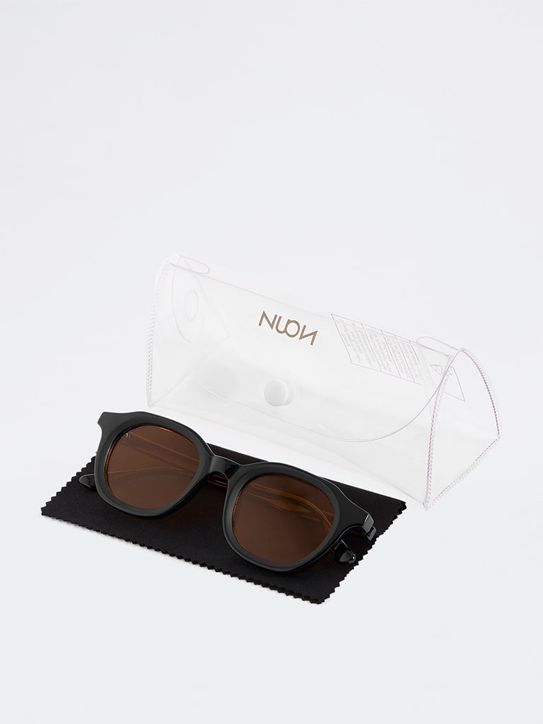 Westside Accessories Black Round Sunglasses - Comes with a Pouch and Cleaning Cloth