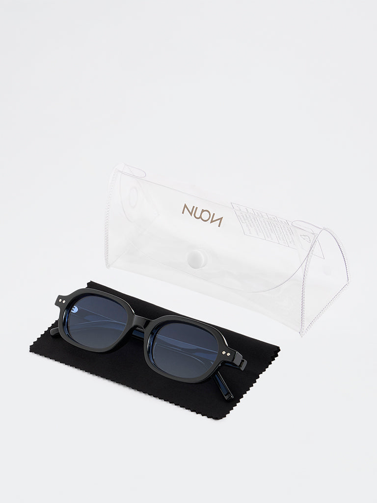 Westside Accessories Black Oval Sunglasses - Comes with a Pouch and Cleaning Cloth