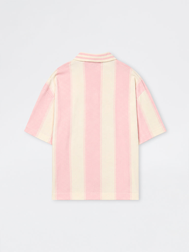 Nuon Pink Printed Relaxed-Fit Cotton T-Shirt