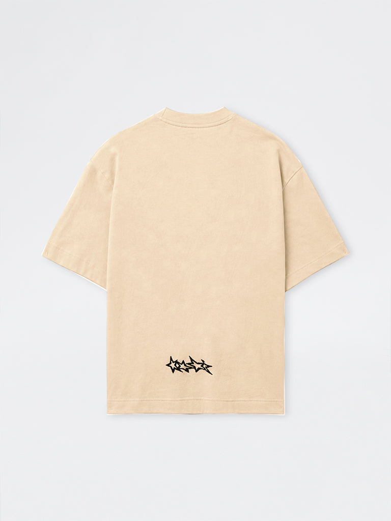 Nuon Taupe Graphic Printed Relaxed-Fit Cotton T-Shirt