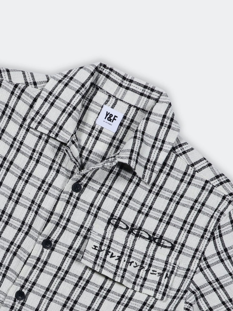 Boys Black Check Printed Cotton Shirt
