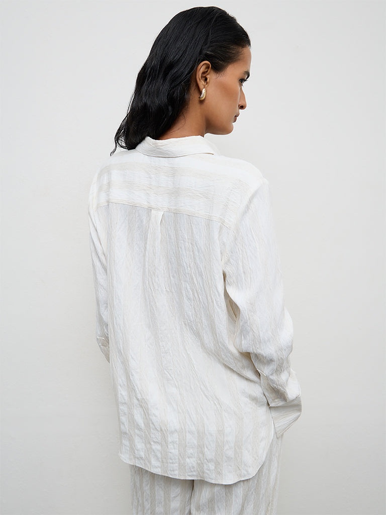 Wardrobe Ivory Striped Shirt