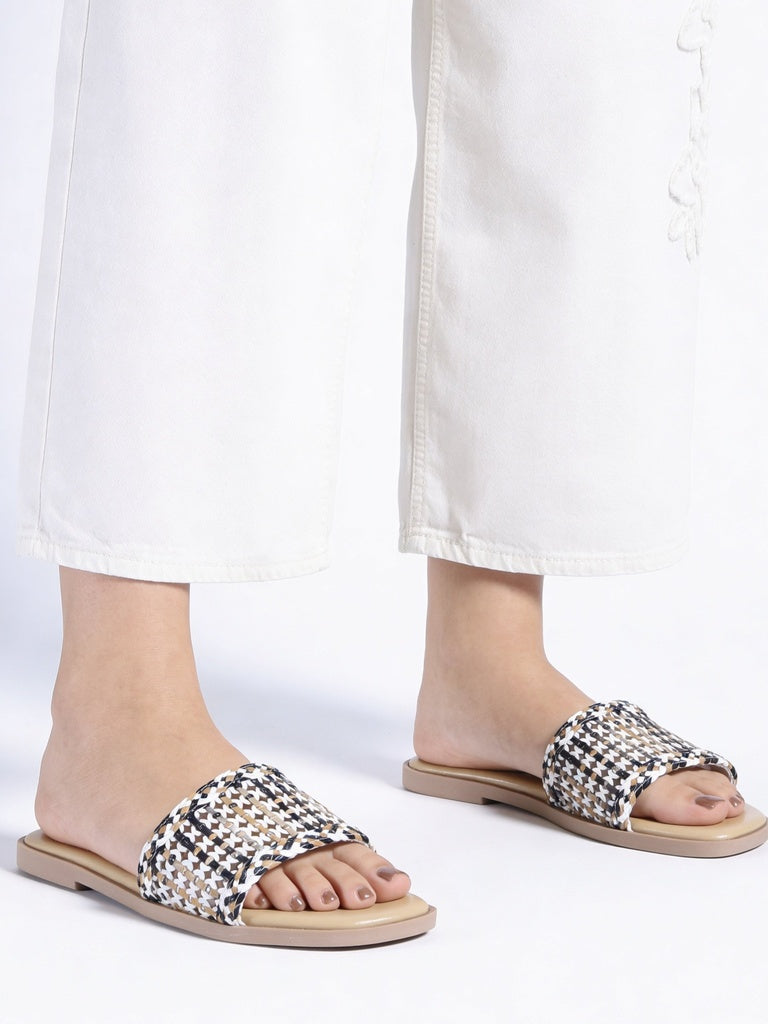 LUNA BLU Woman White Multicolor Flat Sandals