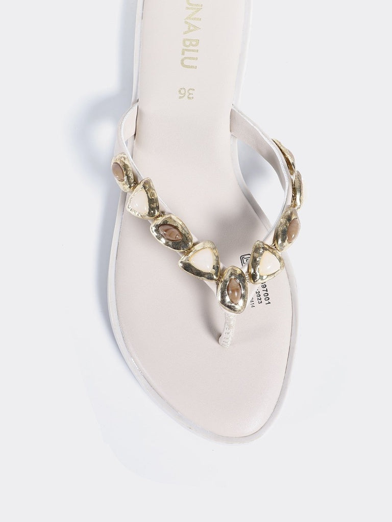 LUNA BLU Ivory Thong Sandals