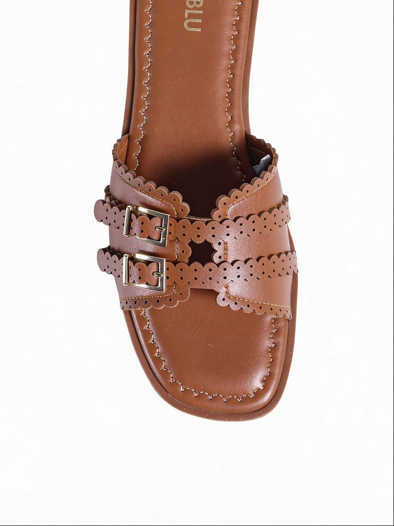 LUNA BLU Woman Tan Flat Sandals