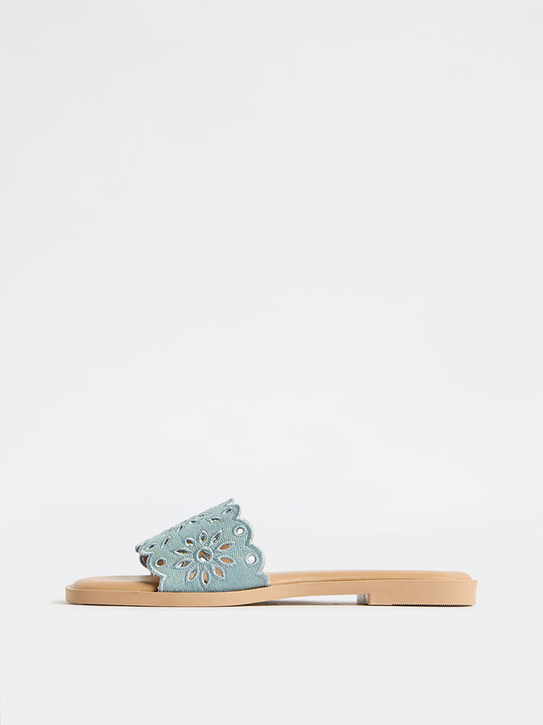 LUNA BLU Blue Slides