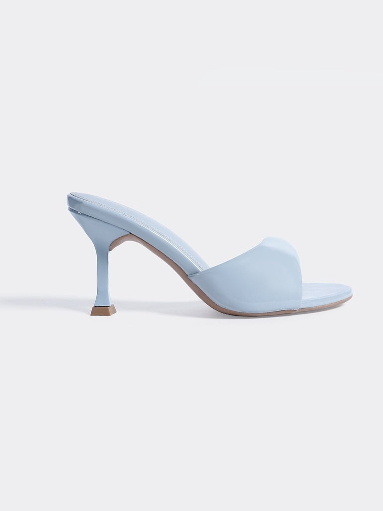 LUNA BLU Blue Slip-On Mule Sandals