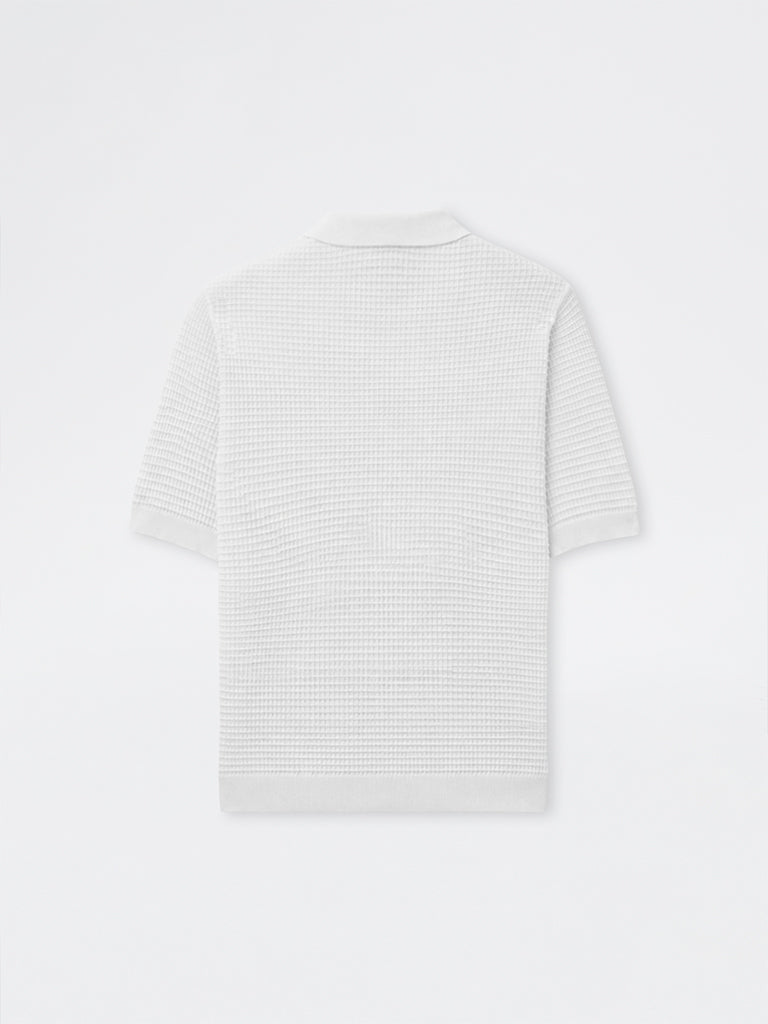 Ascot Off-White Relaxed-Fit Cotton Quarter-Zip T-Shirt