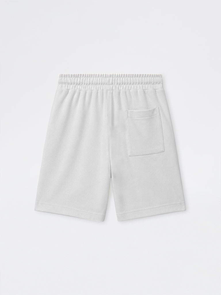 Nuoflexx White Ribbed-Textured Relaxed-Fit Mid-Rise Shorts