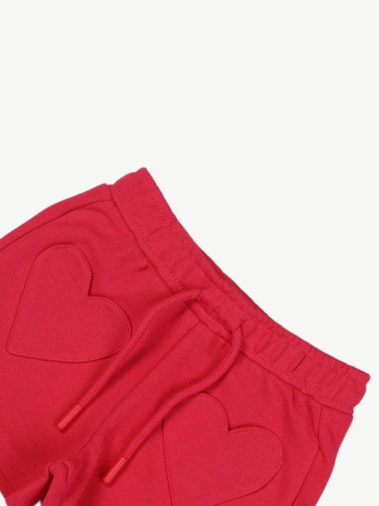 HOP Kids Girls Pink Heart Pocket Cotton Shorts