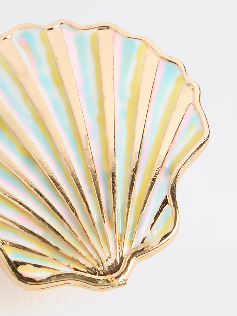 Westside Accessories Gold Shell Brooch