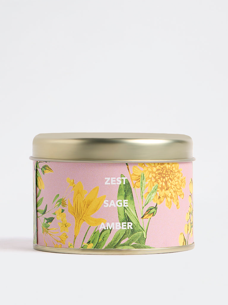 Westside Home Pink Zest, Sage and Amber Scented Tin Candle