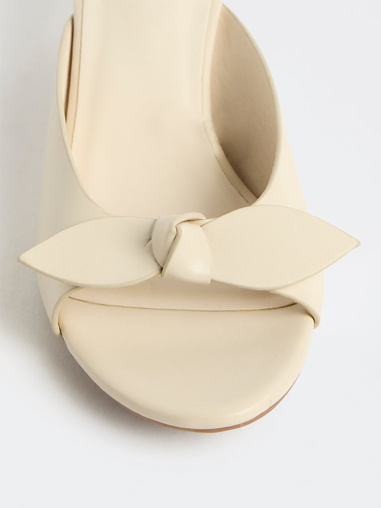 LUNA BLU Ivory Kitten-Heel Sandals