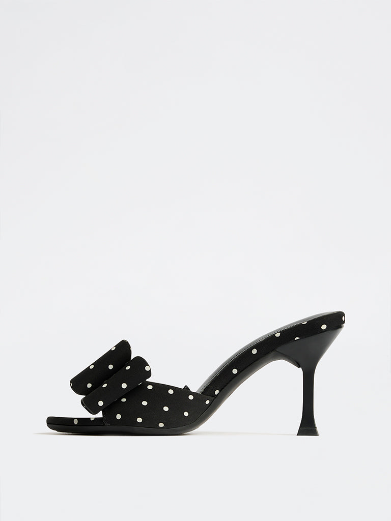 LUNA BLU Black Stiletto Heel Sandals