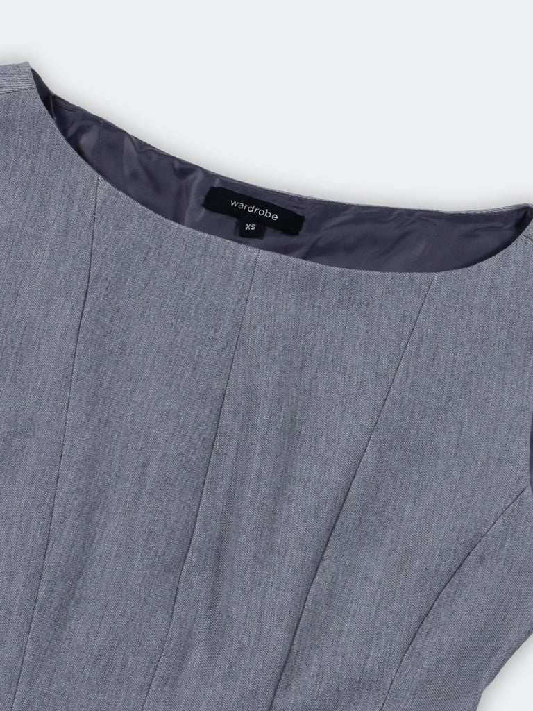Wardrobe Grey Solid Peplum Top