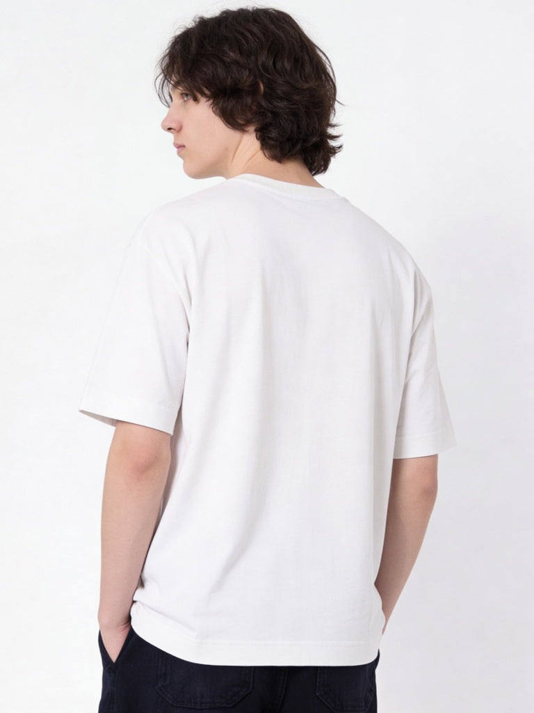 Y&F Kids Boys Off-White Embossed T-Shirt