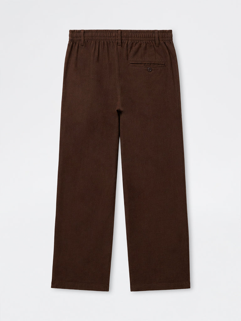 ETA Dark Brown Relaxed-Fit Mid-Rise Cotton-Blend Chinos