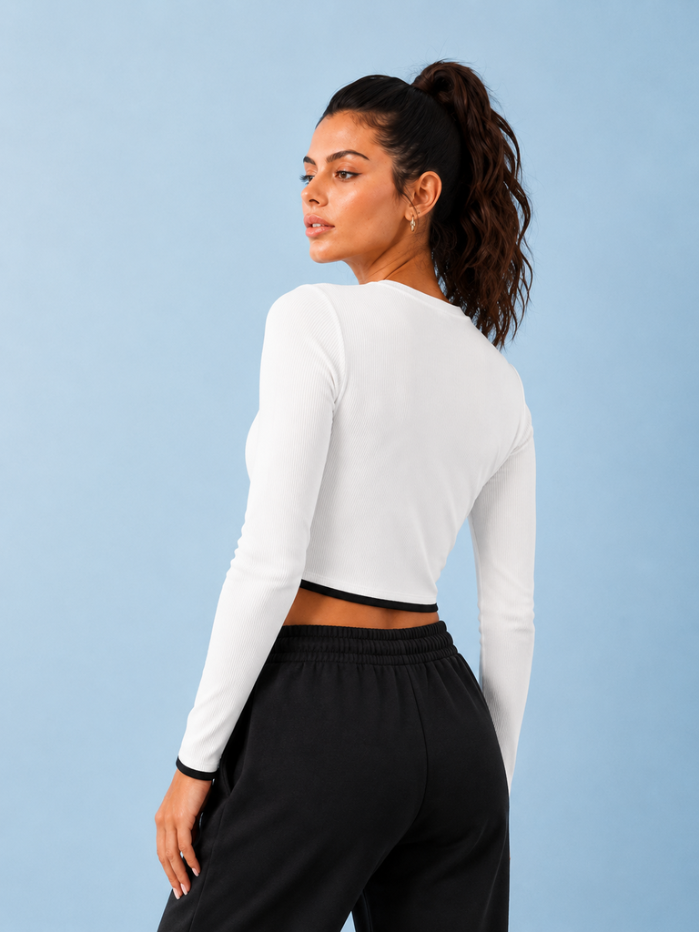 Nuoflexx Off-White Ribbed T-Shirt