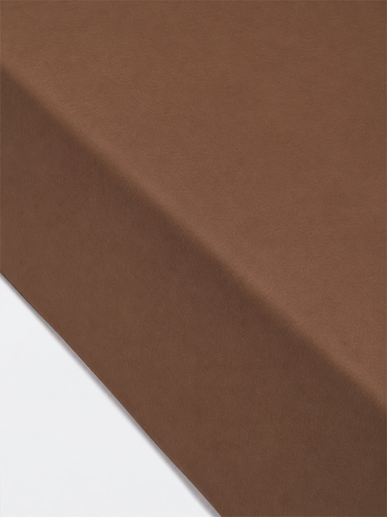 Westside Home Brown Solid King Bed Sheet Set