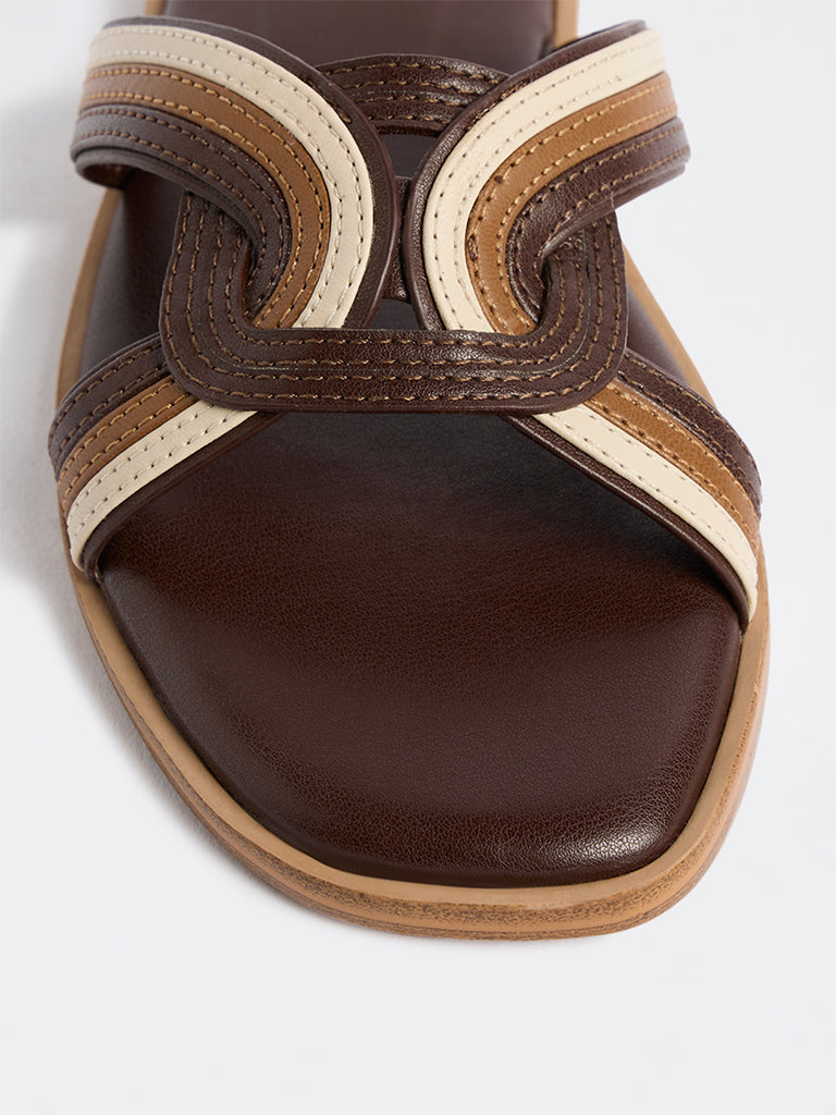 LUNA BLU Dark Brown Slides