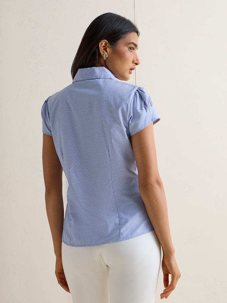 Wardrobe Blue Polka Dot Blouse