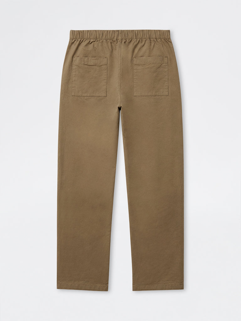WES Casuals Cotton-Blend Dark Taupe Relaxed-Fit Mid-Rise Chinos