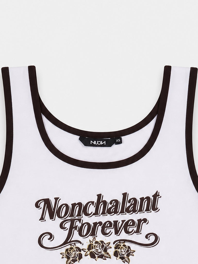 Nuon White Text Printed Cotton-Blend Top