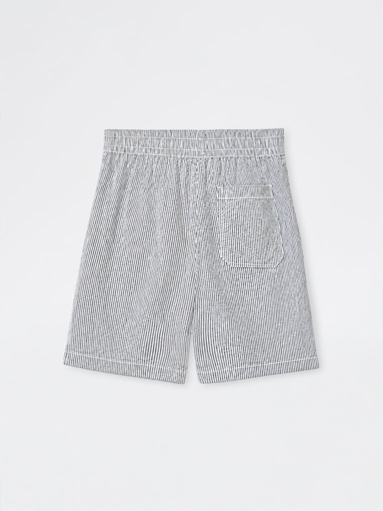 WES Lounge Dark Teal Relaxed-Fit Mid-Rise Cotton Shorts