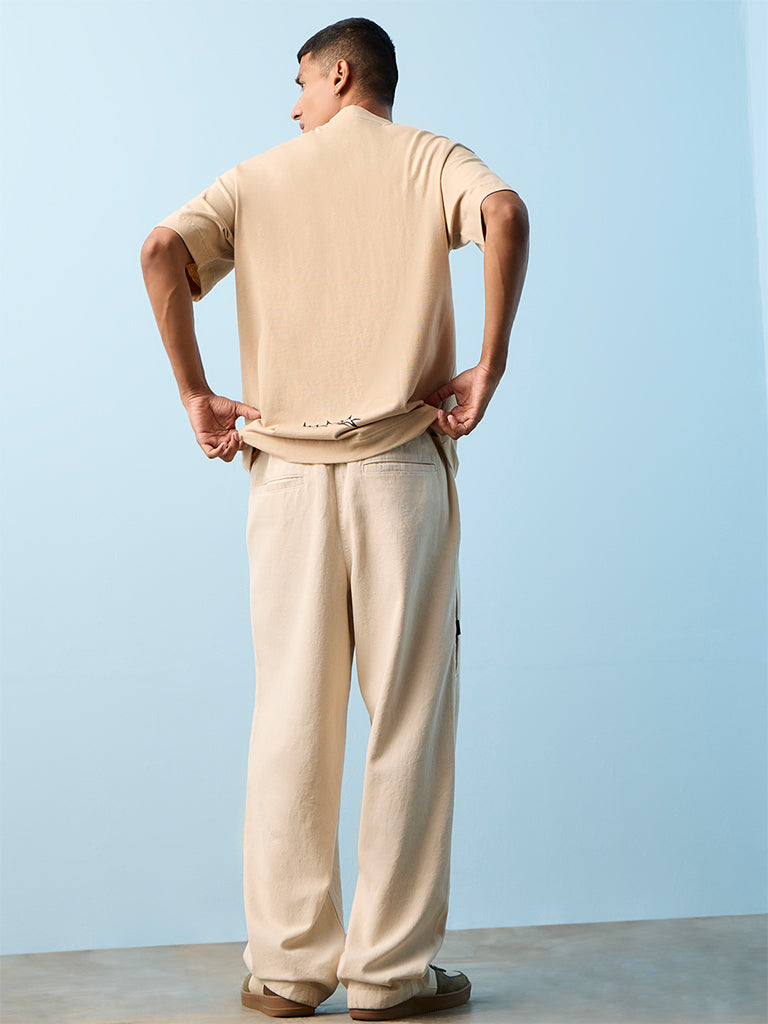 Nuon Off-White Loose-Fit Mid-Rise Jeans