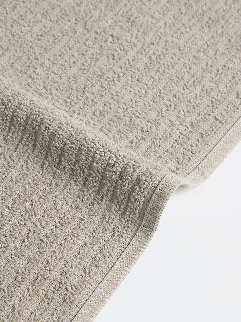 Westside Home Grey Knit-Textured Hand Towel