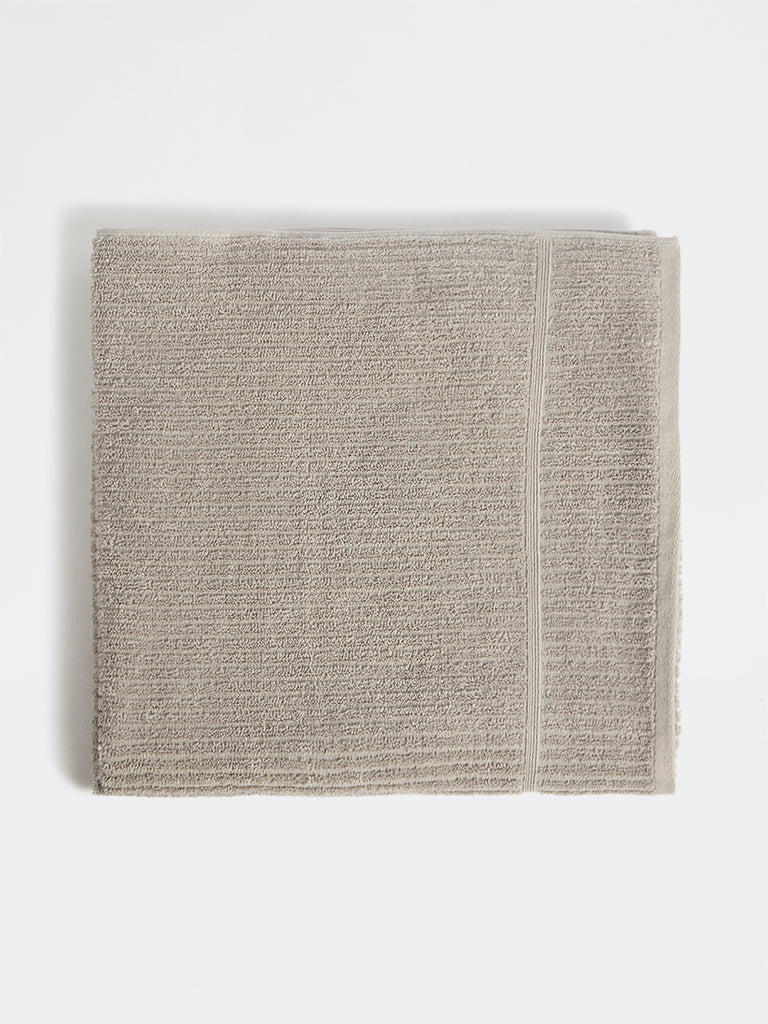 Westside Home Grey Knit-Textured Bath Towel