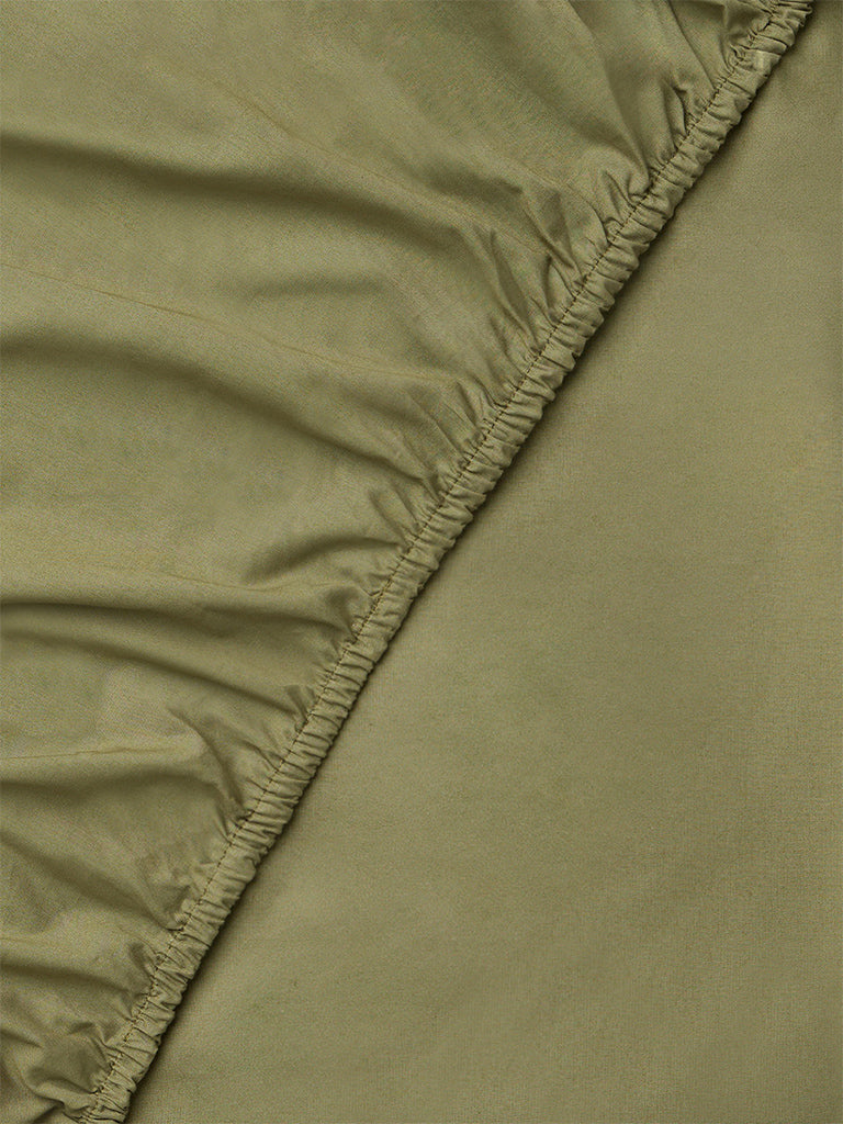 Westside Home Olive Solid Fitted King Bed Sheet Set