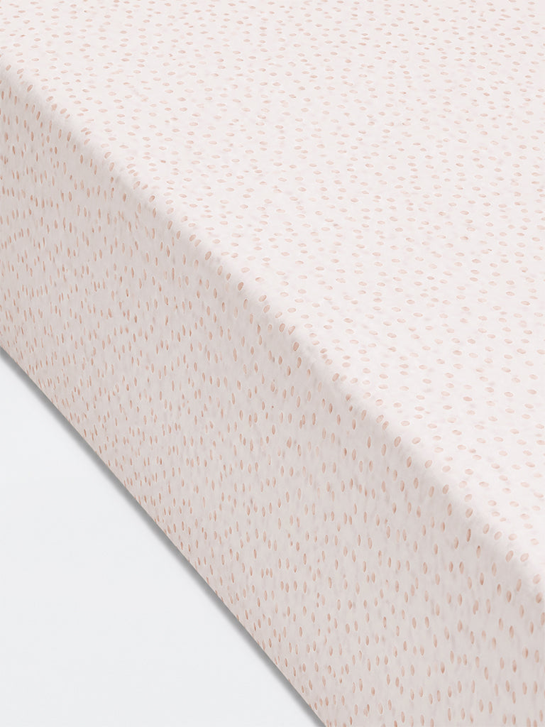 Westside Home Brown Polka Dot Printed King Fitted Bed Sheet Set