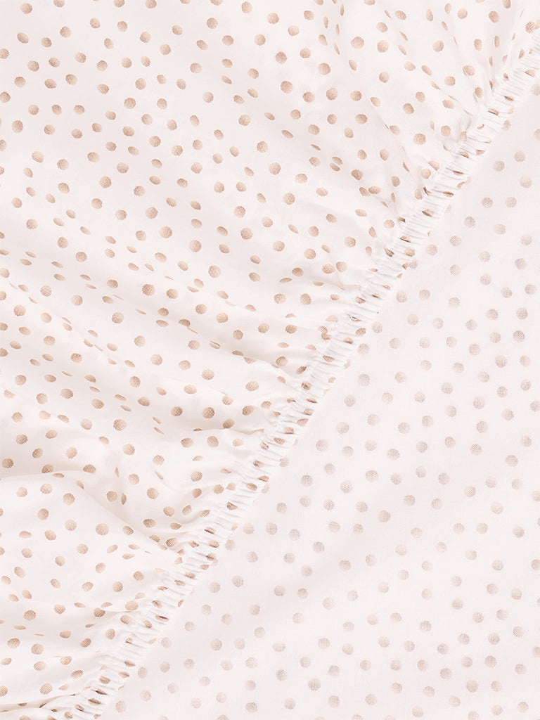 Westside Home Pink Polka-Dot Printed King Fitted Bed Sheet Set